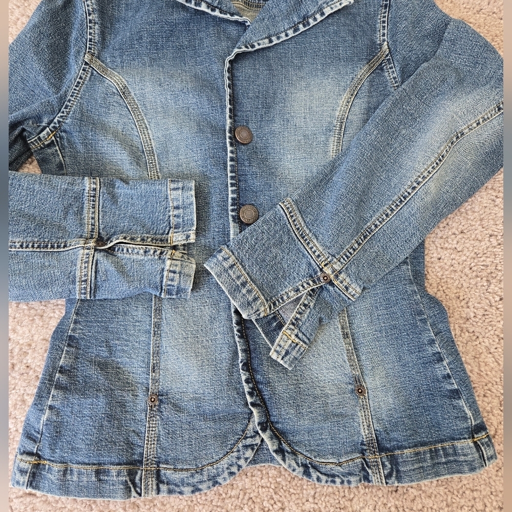 Vintage Y2K Miss Sixty‎ Jean Blue Denim Fitted Jacket Size Medium - Picture 12 of 16